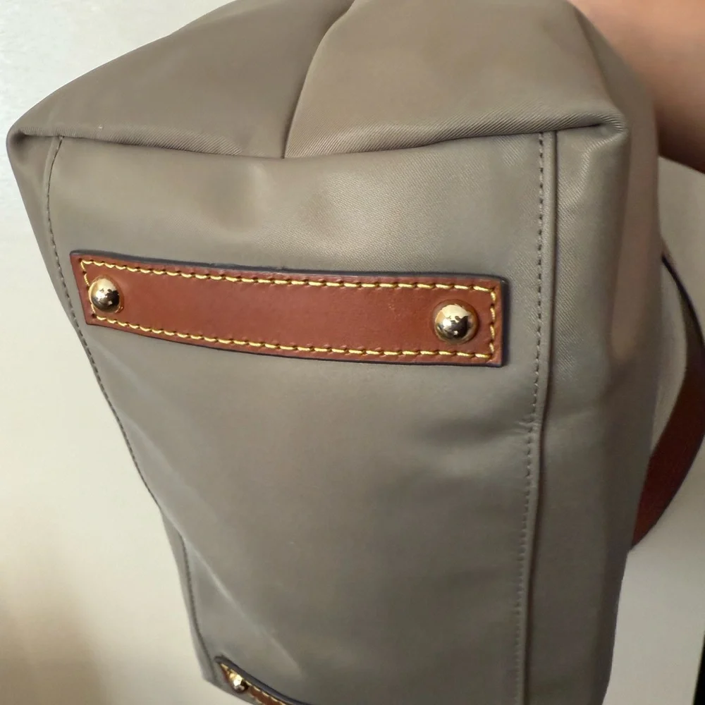 DOONEY & BOURKE WAYFARER BAG TAN HOBO BOHO 12x13”‎ 10” Handle Drop T